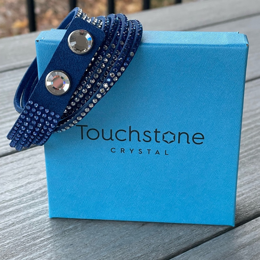 Swarovski Touchstone Crystal Blue Wrap Bracelet- excellent condition!